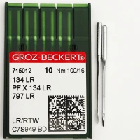 GROZ-BECKERT DPx5 №100 LR/RTW  голки для прямострочних  машин з товстою колбою для шкіри