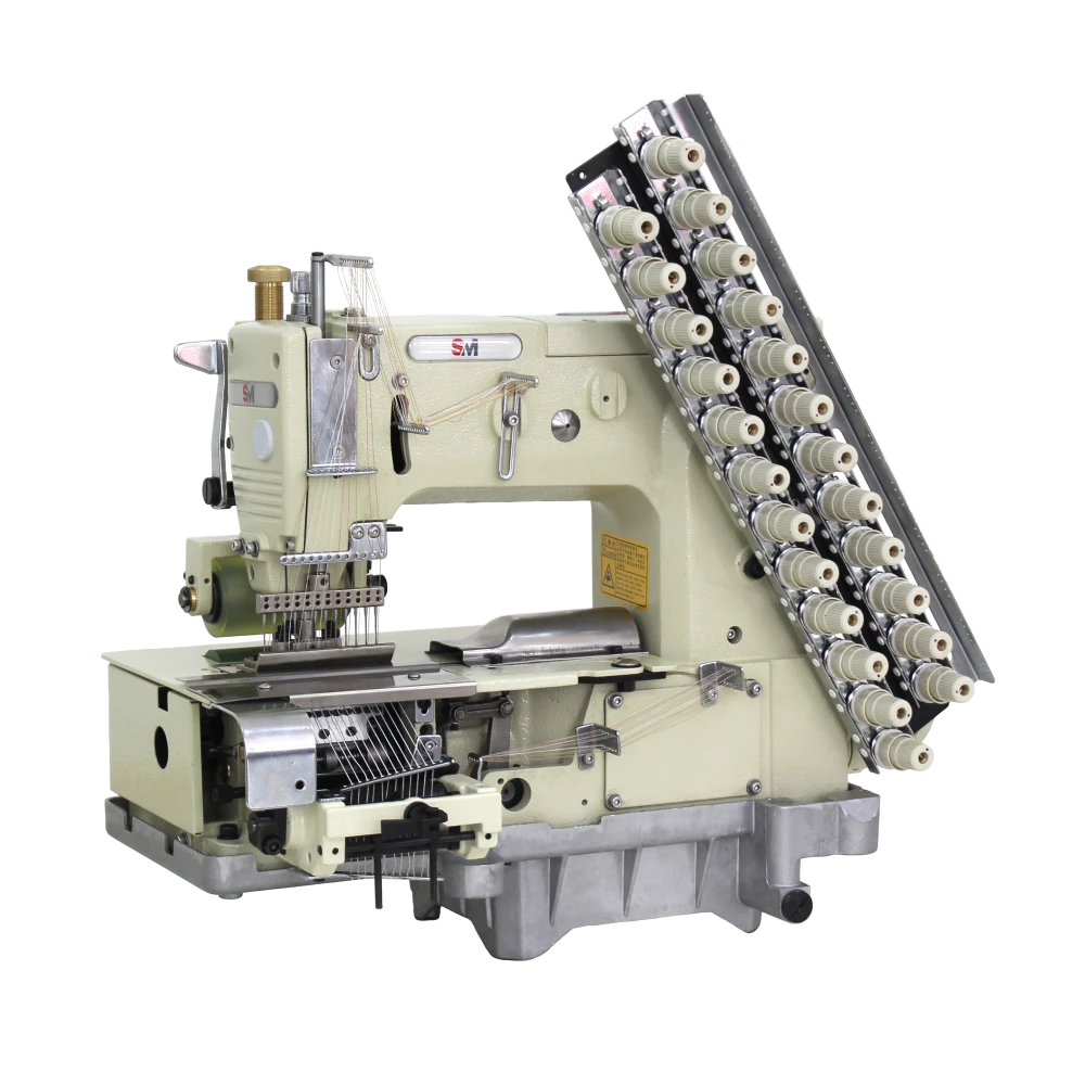 SM-1412PQ-DD промислова 12-голкова машина ланцюжкового стібка з можливістю вшивання нитки-гумки в шов