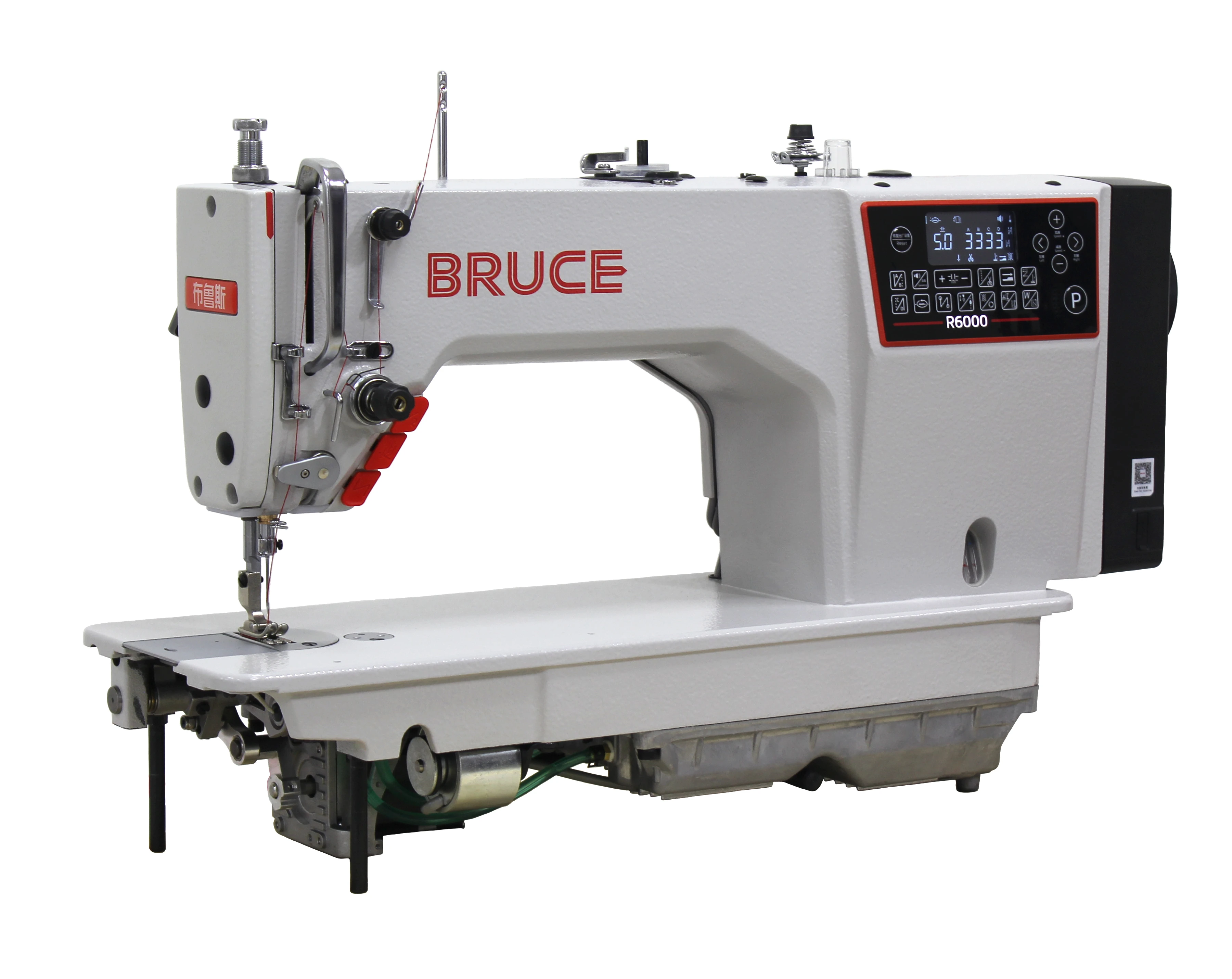 BRUCE R6000-D Комп'ютеризована швейна машина з закритим масляним картером та електронним регулюванням просування матеріалу.