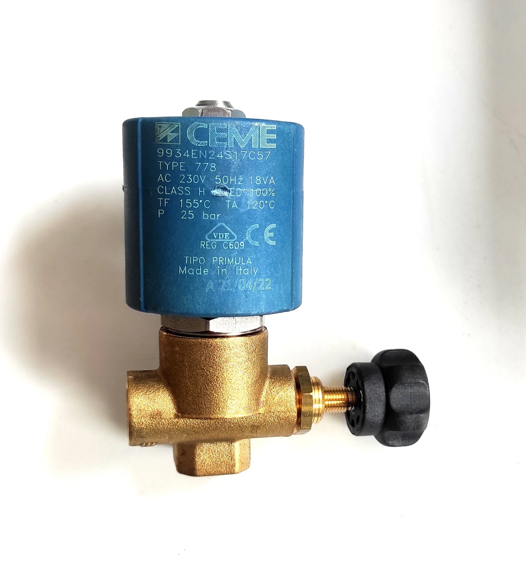 Електроклапан CEME Steam valve 1/4 9934 Primula  303-03-010