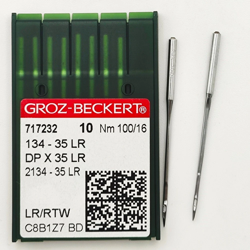 GROZ-BECKERT DPx134-35 №100 LR/RTW голки для прямострочних машин з товстою колбою
