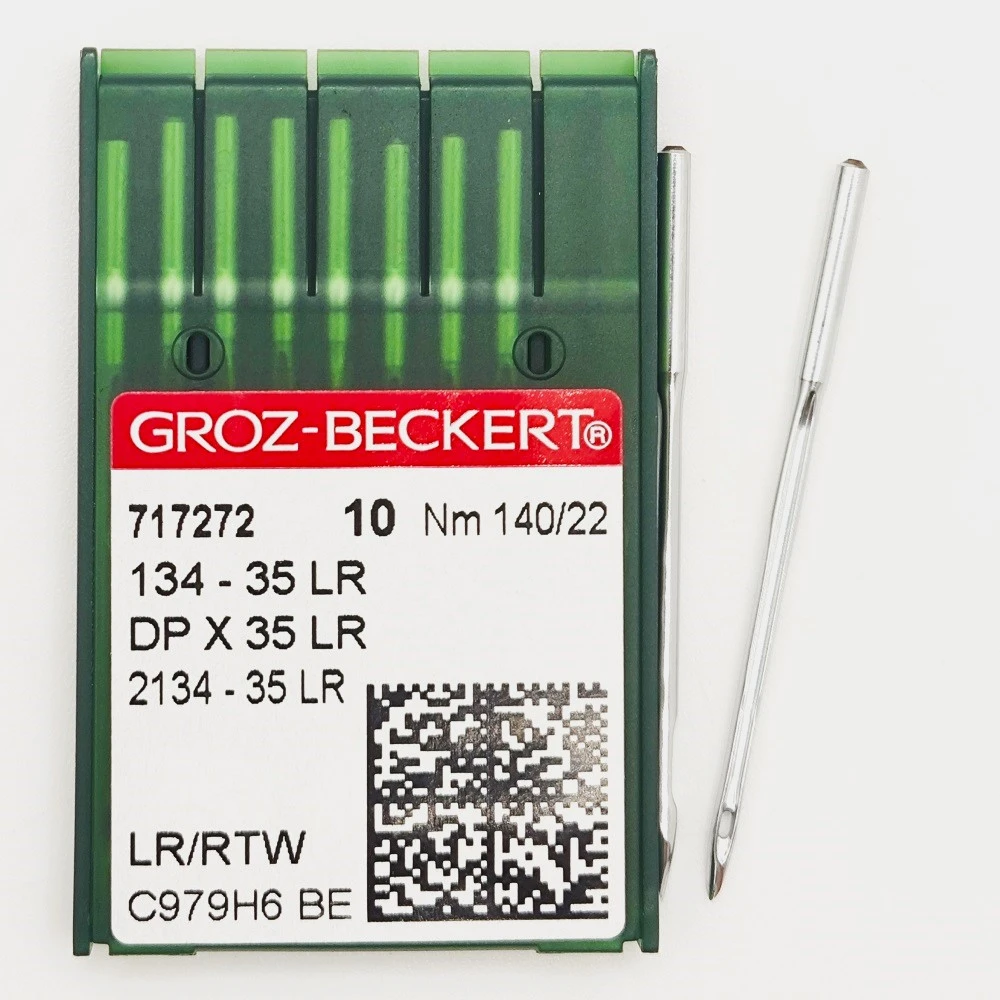 GROZ-BECKERT DPx134-35 №140 LR голки для прямострочних машин з товстою колбою