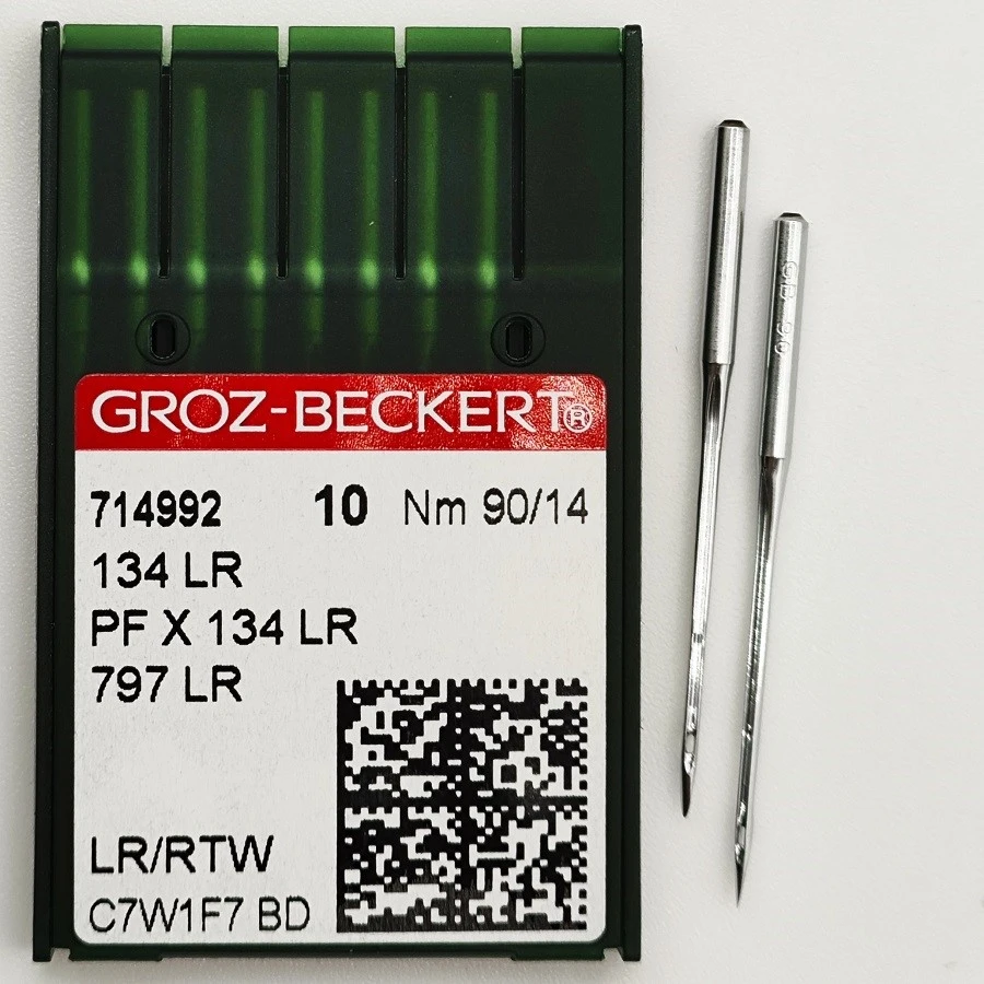 GROZ-BECKERT DPx5 №90 LR/RTW иглы для прямосрочных машин с толстой колбой для кожи