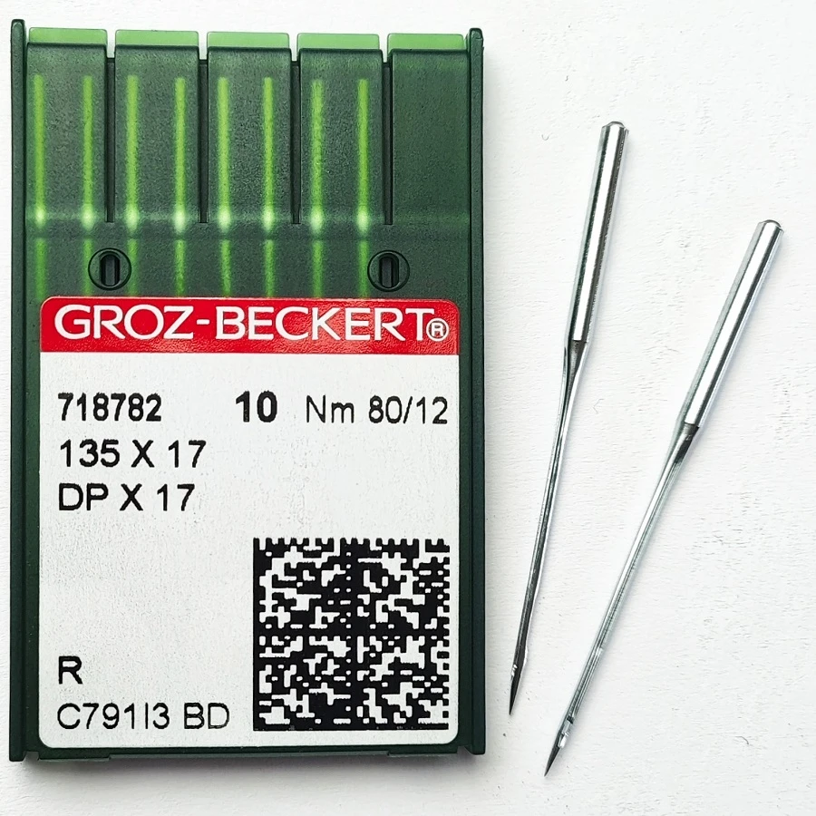 GROZ-BECKERT DPx17 №80 R удлиненные иглы для швейных машин с толстой колбой