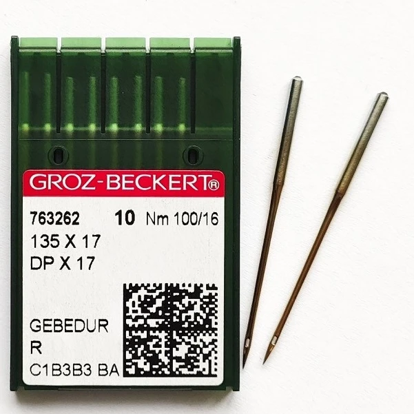GROZ-BECKERT DPx17 №100 R Gebedur удлинённые иглы для швейных машин с толcтой колбой