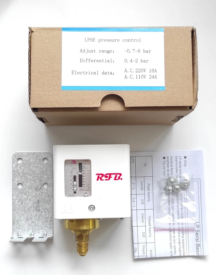 Реле тиску RFB LP6E. 220V 16A для WERMAC