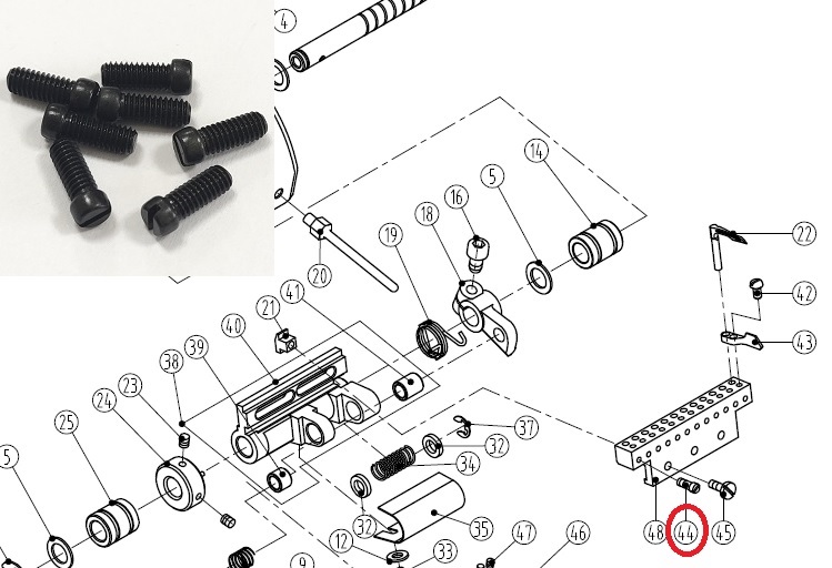 Гвинт петельника 305S11002 SM9/64"×40×8.5 багатоголкова Гвинт петельника 305S11002 SM9/64"×40×8.5 багатоголкова