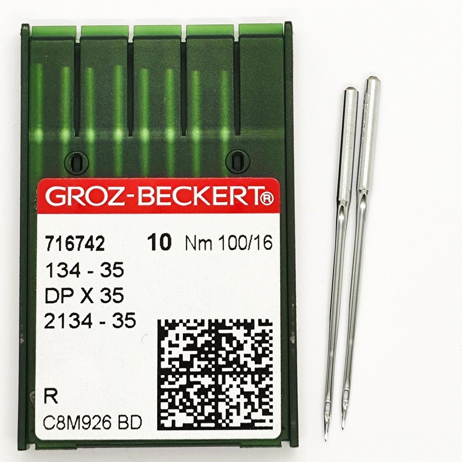 GROZ-BECKERT DPx134-35 №100 R голки для прямострочних машин з товстою колбою GROZ-BECKERT DPx134-35 №100 R голки для прямострочних машин з товстою колбою