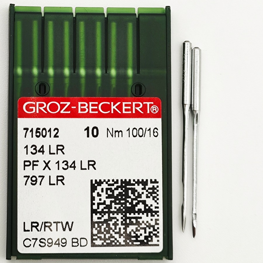 GROZ-BECKERT DPx5 №100 LR/RTW голки для прямострочних машин з товстою колбою для шкіри GROZ-BECKERT DPx5 №100 LR/RTW голки для прямострочних машин з товстою колбою для шкіри
