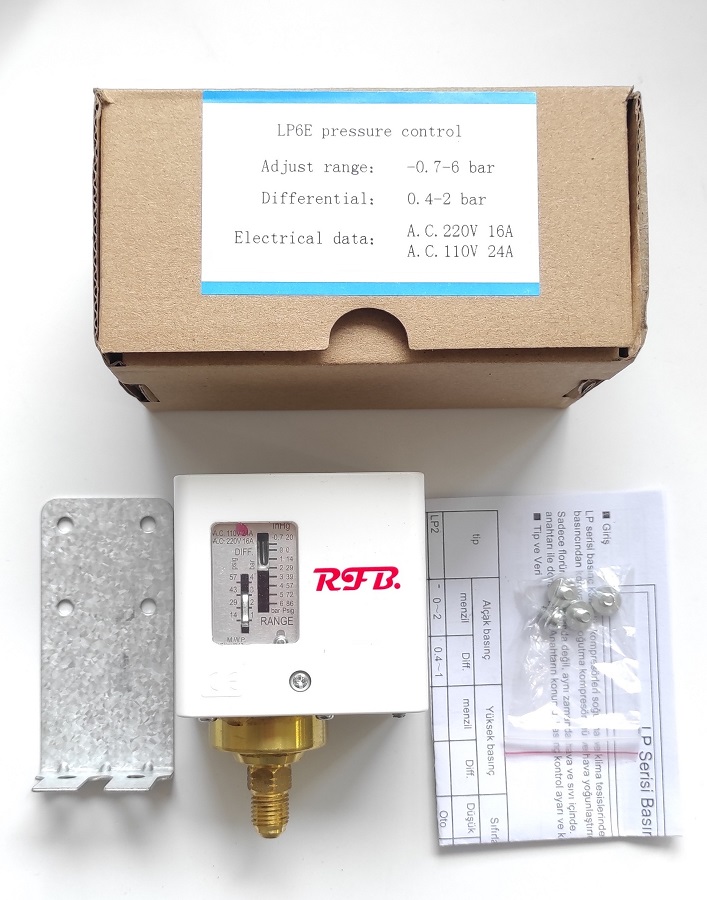 Реле тиску RFB LP6E. 220V 16A для WERMAC Реле тиску RFB LP6E. 220V 16A для WERMAC
